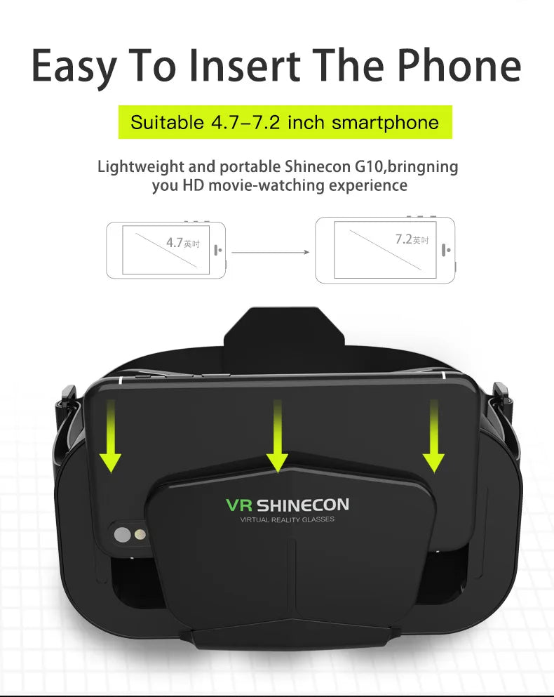 VR Glasses 3D Virtual Reality Smart Phone Mobile Smartphones 7 Inch Headset Helmet Game Wirth Real Viar Goggles Lenses Devices
