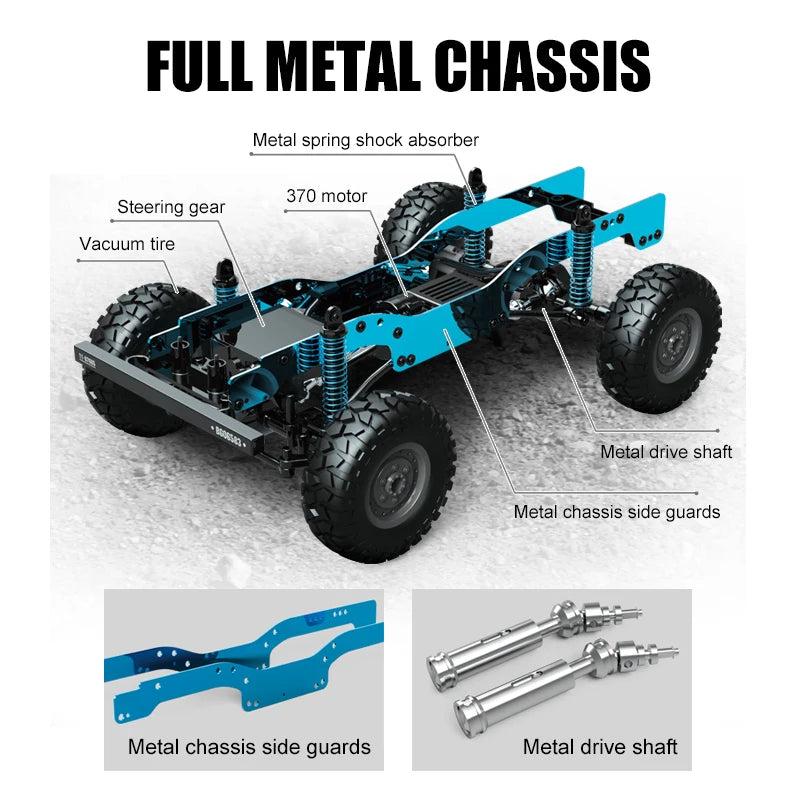 JJRC Q121 RC CAR 4WD Mountaineering Off-Road High Speed Vehicle 1:12 Size RC Car Simulation Hummer Truck Model Children's Toys
