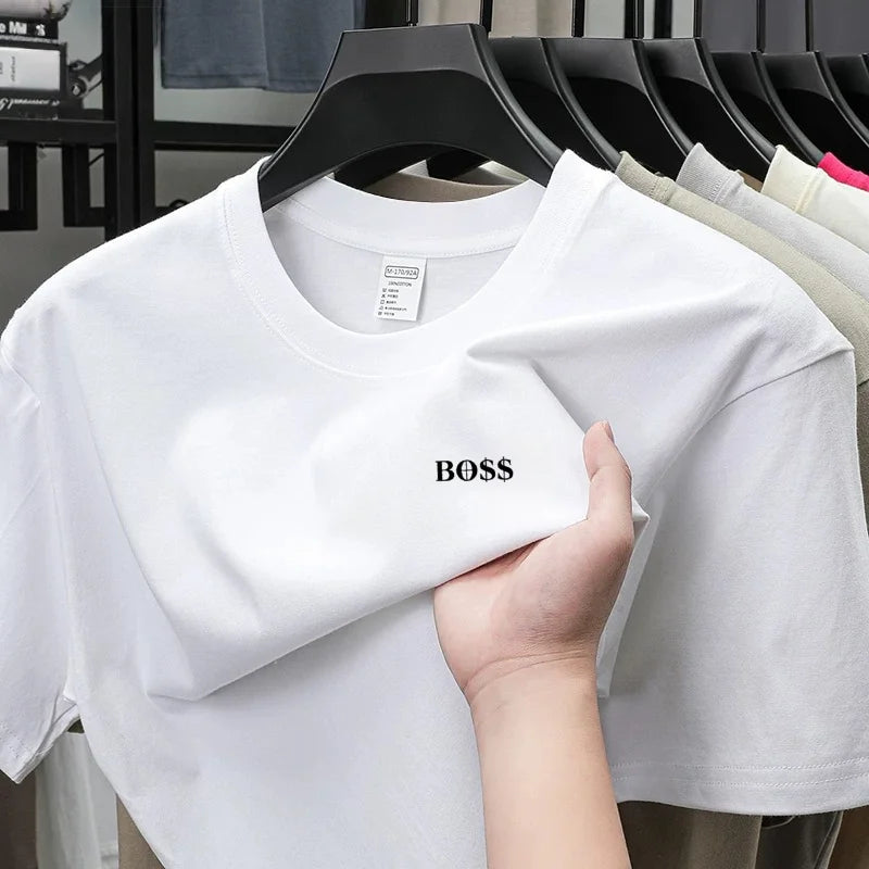 High end brand round neck short sleeved T-shirt print letters men's 2026 summer new  casual breathable T-shirt