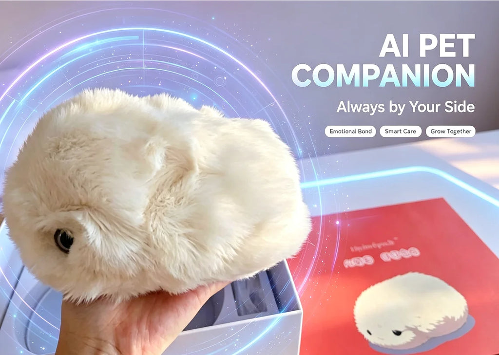 Interactive AI Robotic Plush Pet,  Emotional Simulation Companion Toy with Touch Activated Mood Response for Stress Relief