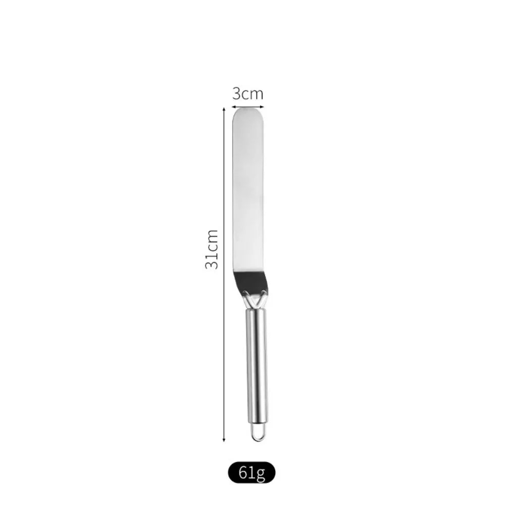 1PC Stainless Steel Cream Spatula Curved/Straight 6/8/10 Inch Cake Decorating Tools DIY Cake Spatula Kitchen Pastry Cake Decor