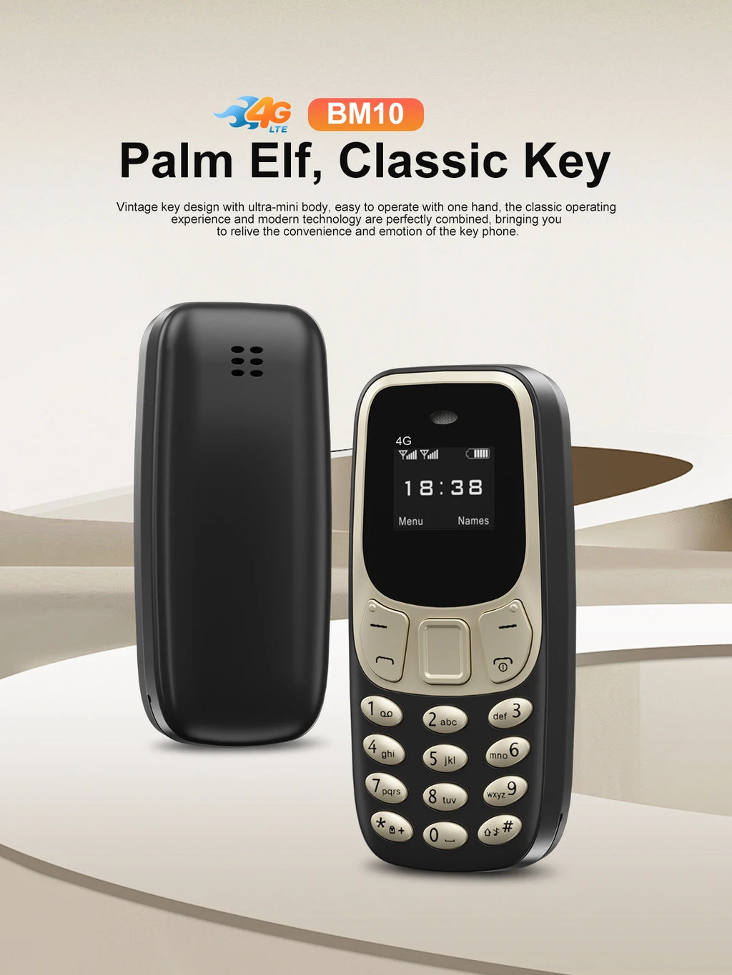 SERVO BM10 LTE 4G Mini Mobile Phone Dual SIM Standby Call Recording Speed Dial Blacklist Alarm Clock Small Feature Backup Phones
