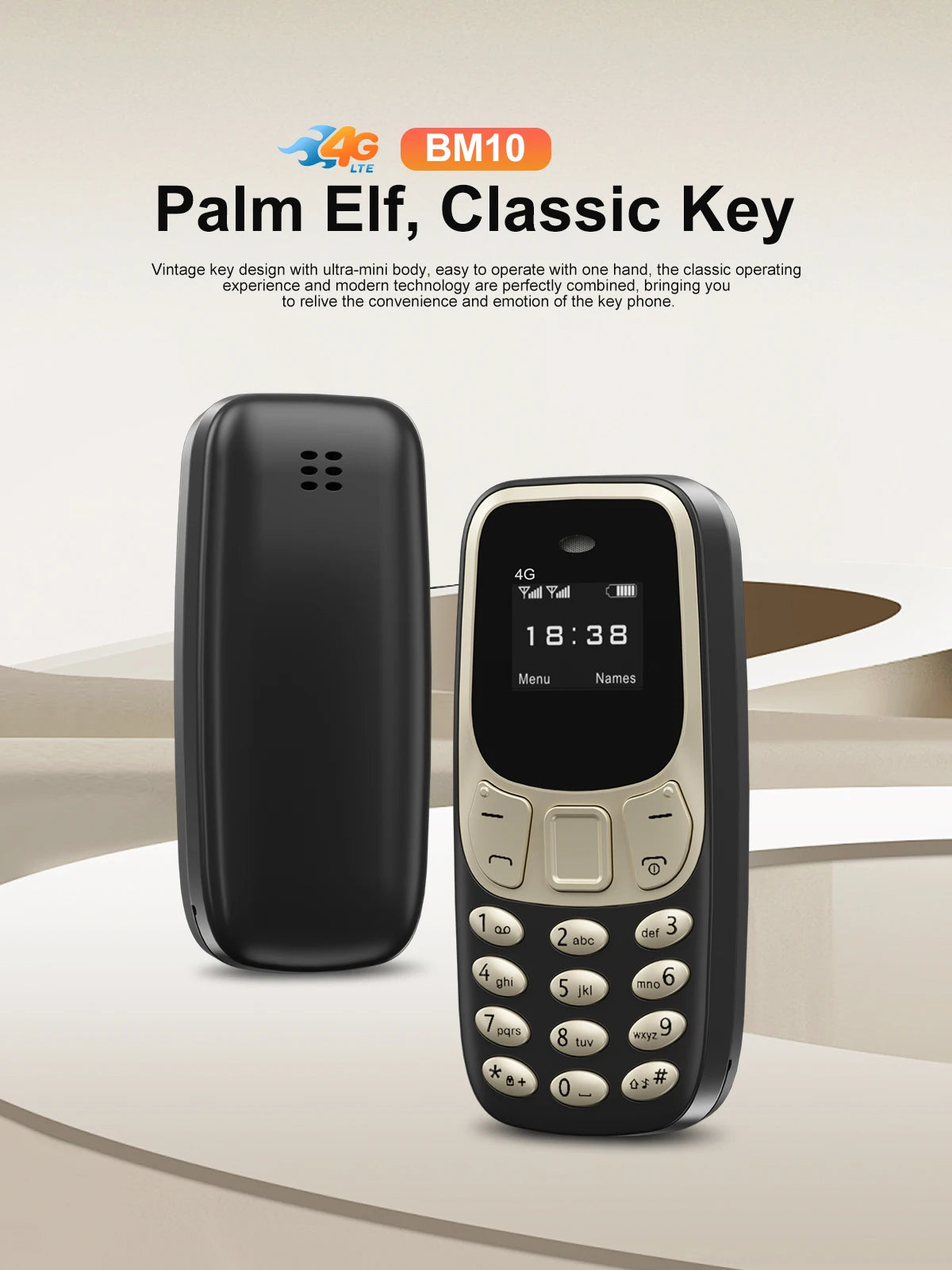 SERVO BM10 LTE 4G Mini Mobile Phone Dual SIM Standby Call Recording Speed Dial Blacklist Alarm Clock Small Feature Backup Phones