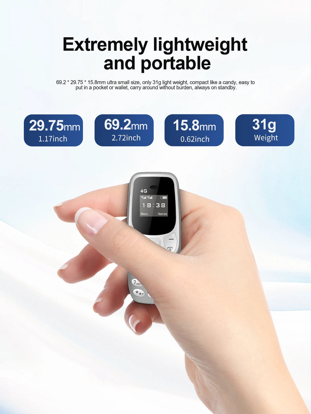 SERVO BM10 LTE 4G Mini Mobile Phone Dual SIM Standby Call Recording Speed Dial Blacklist Alarm Clock Small Feature Backup Phones
