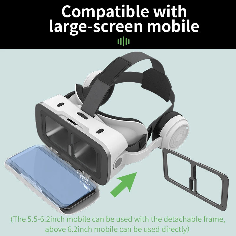 Virtual Reality VR Glasses 3D Headset Devices Viar Helmet Goggles Lenses Smart For Smartphones Phone Mobile Realidade Headphone