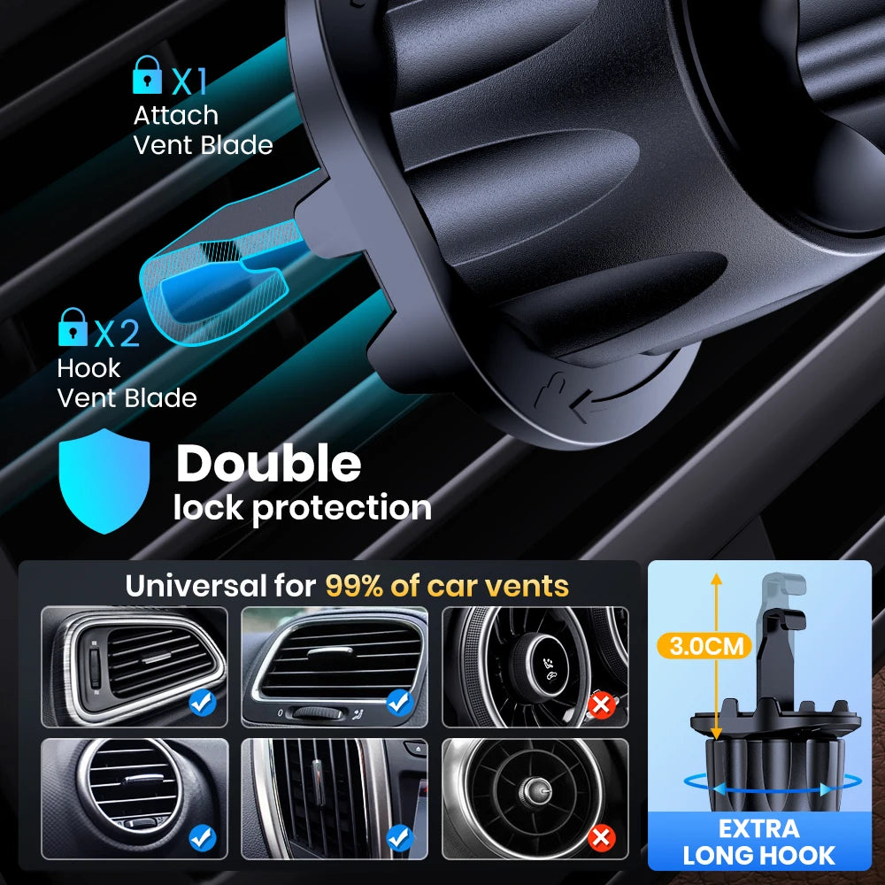 TOPK Magnetic Air Vent Car Phone Holder [Strong Magnet] Car Vent Mount Phone Stand Compatible with iPhone15 14 13 Samsung Xiaomi