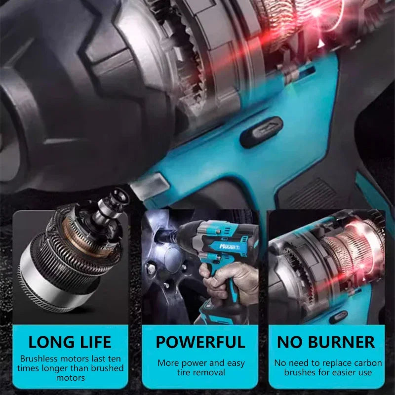 Makita DTW700 Cordless 1000N.m Impact Wrench Brushless Electric Wrench Screwdriver Large Torque Auto Repair Power Tools
