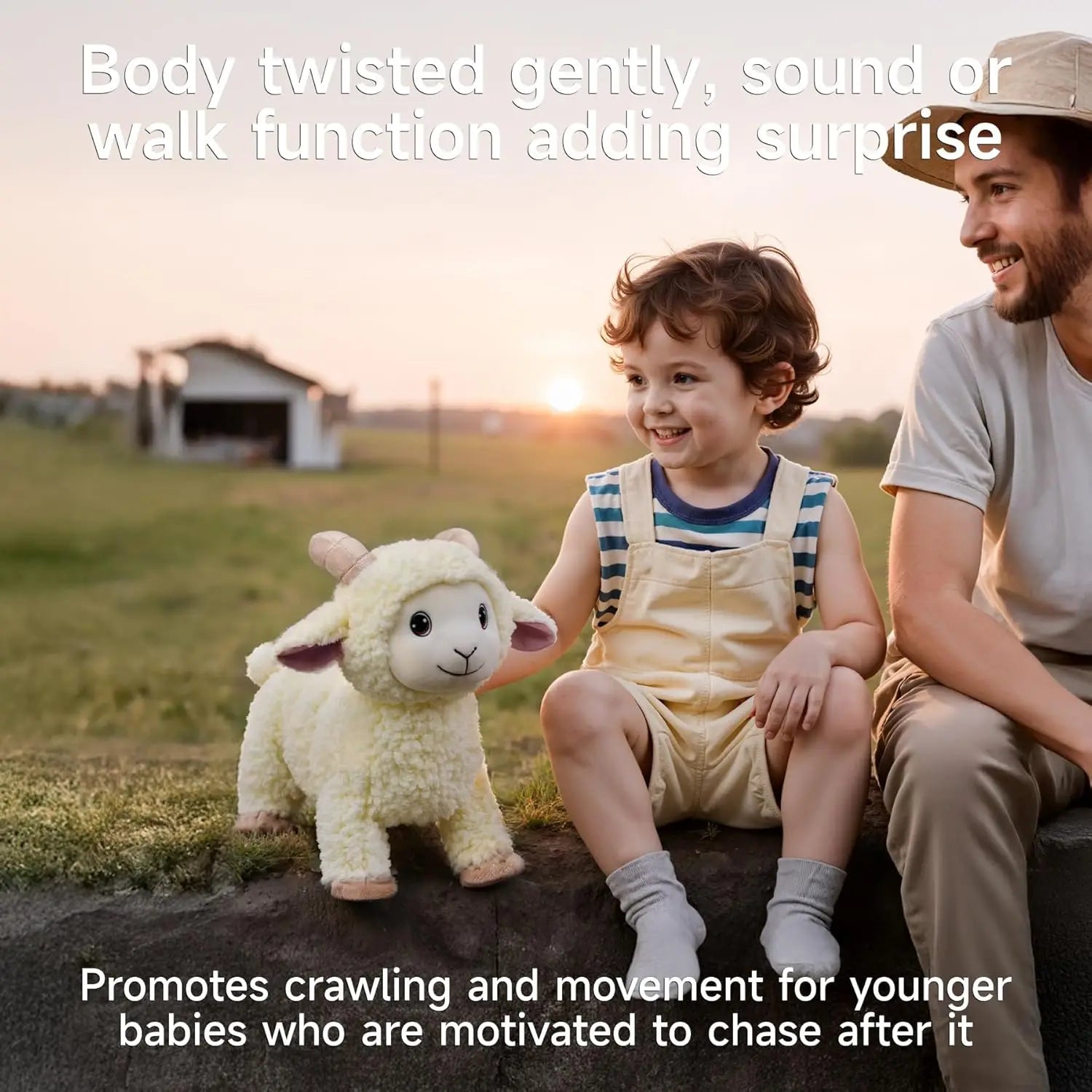 Interactive Singing Walking Lamb Plush Toy - Soft Stuffed Animal with Leash! Electronic Pet for Babies & Toddlers, birthday Gift
