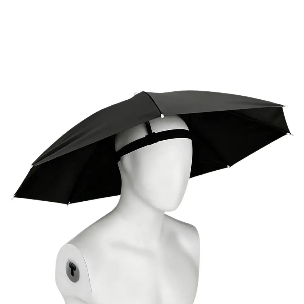 Hands Free Umbrella Hat Black Coating UV Protection Foldable Sun Shade Caps Waterproof Headwear For Fishing Hiking Camping