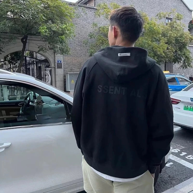 Men's Women's Hoodies Loose Casual Solid Color Hoodies Long Sleeve Hooded Personality Streetwear Sweatshirts