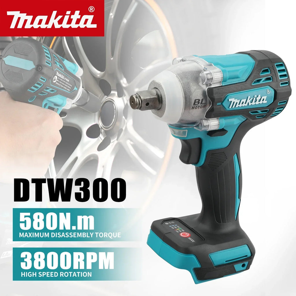 Makita DTW300 Or DGA404 Combo: 18V, 580Nm Impact Wrench (3800RPM), 680W Angle Grinder (125mm Wheel) - Multi-Tool Kit for Repairs