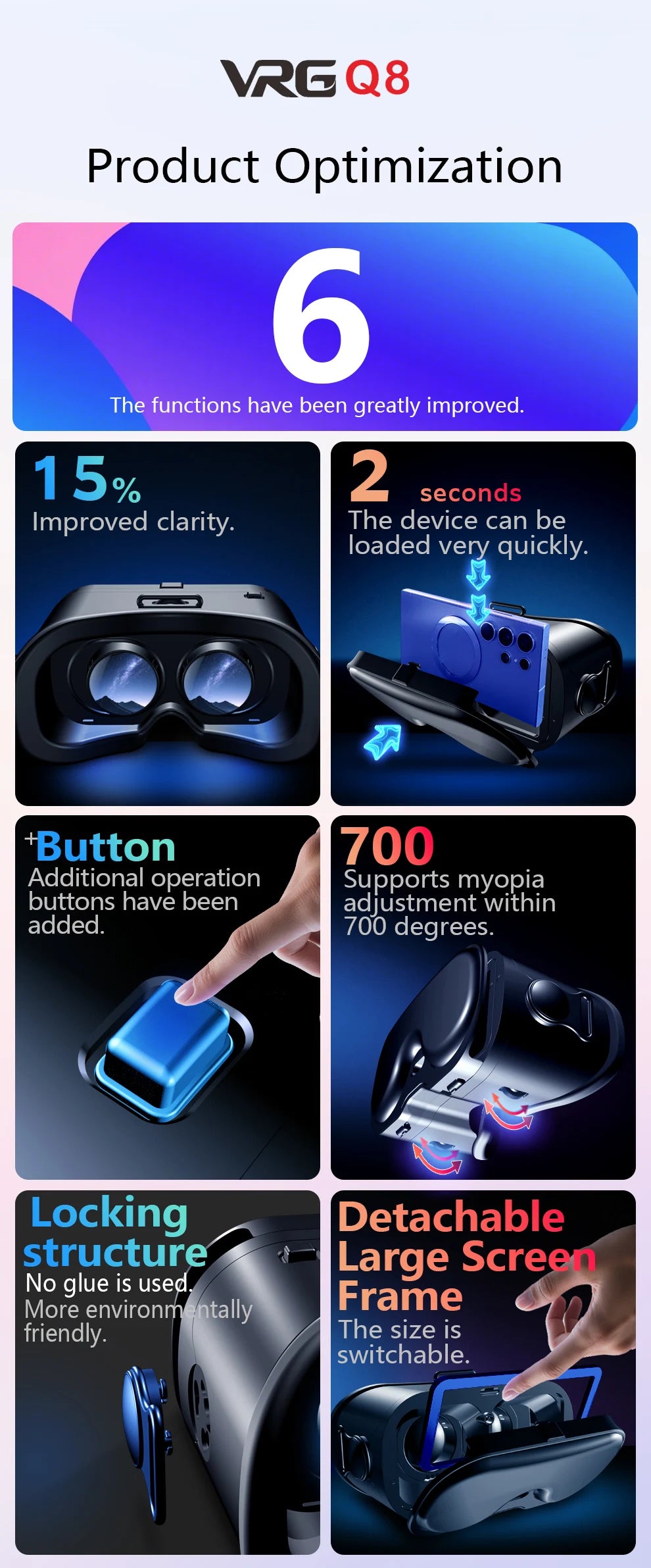 Cell Phone Virtual Reality 3D VR Glasses Helmet Headset Devices Lenses Goggle Smart Smartphone Mobile Realidade Game Viewer Viar