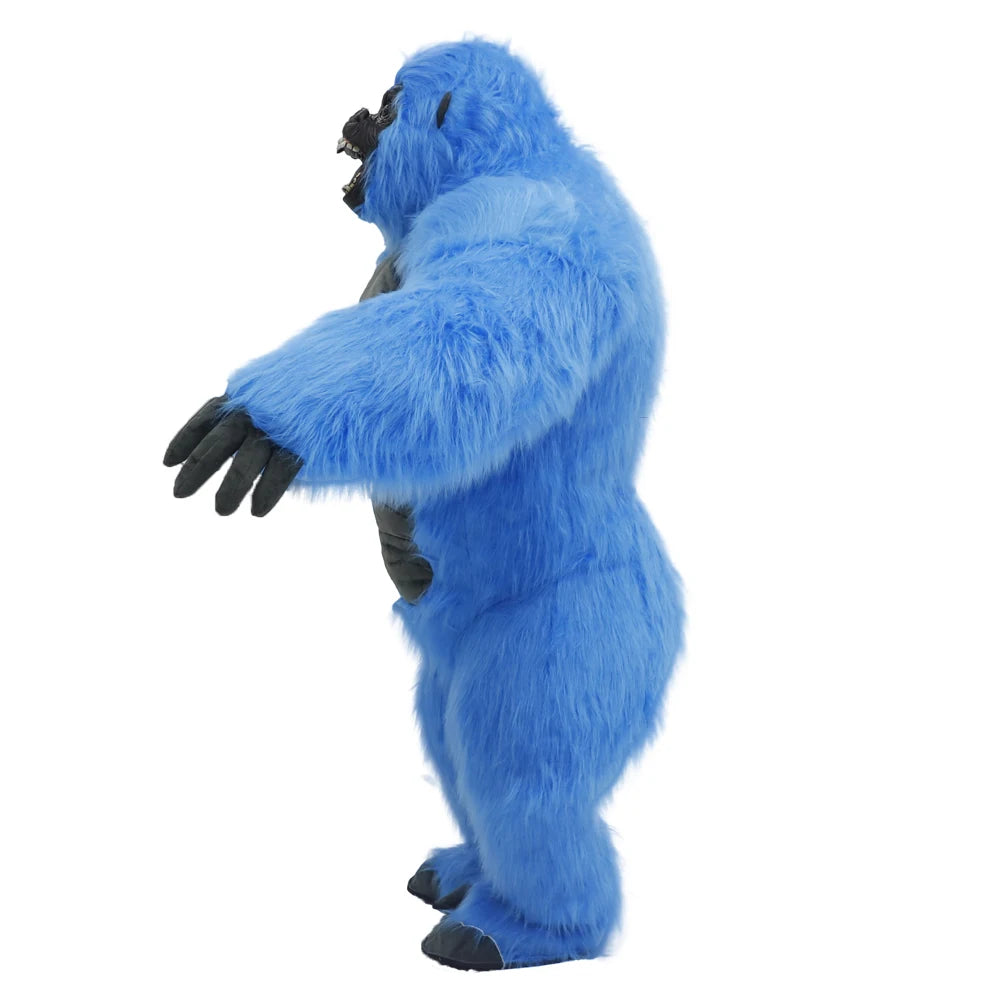 SAYGO Inflatable Multi Color King Kong Adult Cosplay Halloween Costume Plush Animal Mascot Carnival Dress Set Fur Gorilla Set