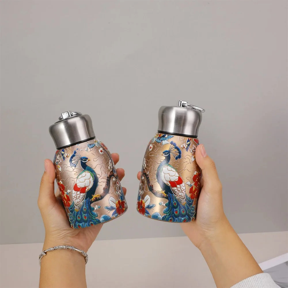 Cute 300ml Mini Insulated Cup Double Wall 304 Stainless Steel Water Bottle Leak-Proof Coffee Mug Vacuum Handy Cup Pocket Cup