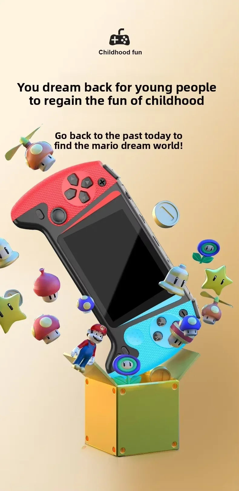 SF3000 Retro Handheld Game Console 4.3' Screen 64GB 2000+ Games 11 Emulators Portable Video Game Player Q21 500+ Games 3.5-inch