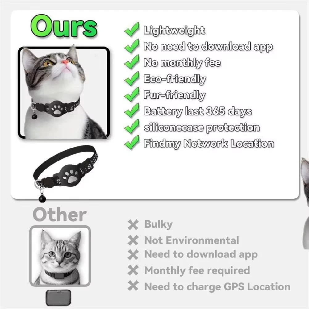 Smart GPS Tracker Collar for Cat Dog Real Time Anti-Lost Waterproof Pet Locator Adjustable Safety Buckle Reflective