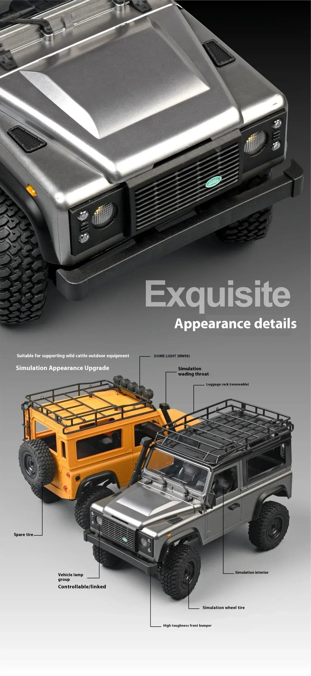 MN98 MN99S 2.4G RC Car 1/12 MN Model RTR Version Rock Crawler Defender 4x4 Off-Road Truck Remote Control Toys For Kid Gift