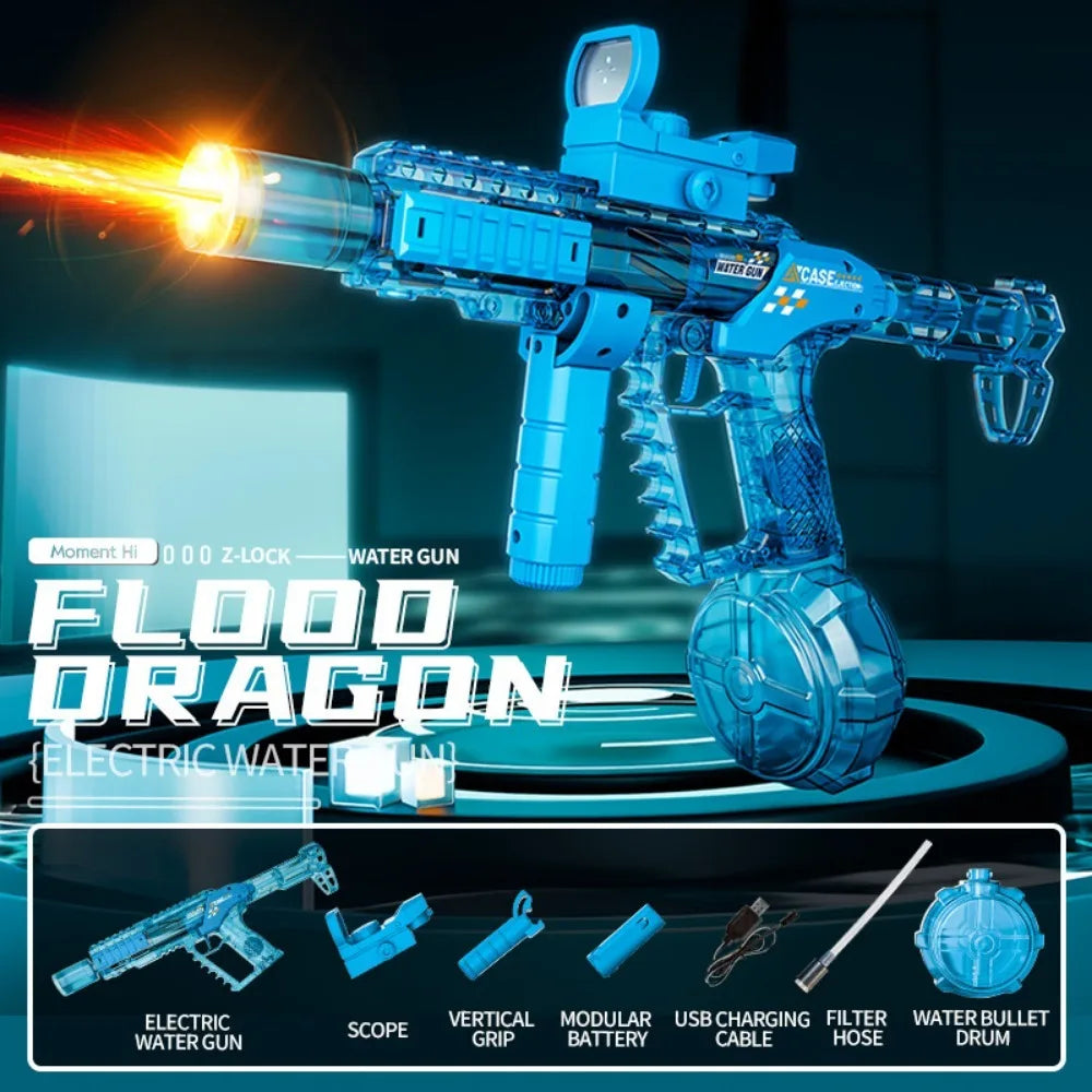 Powerful Electric Water Gun Toy Capacity High Speed Long Range Continuous Shooting SLR Model Summer Outdoor Toys