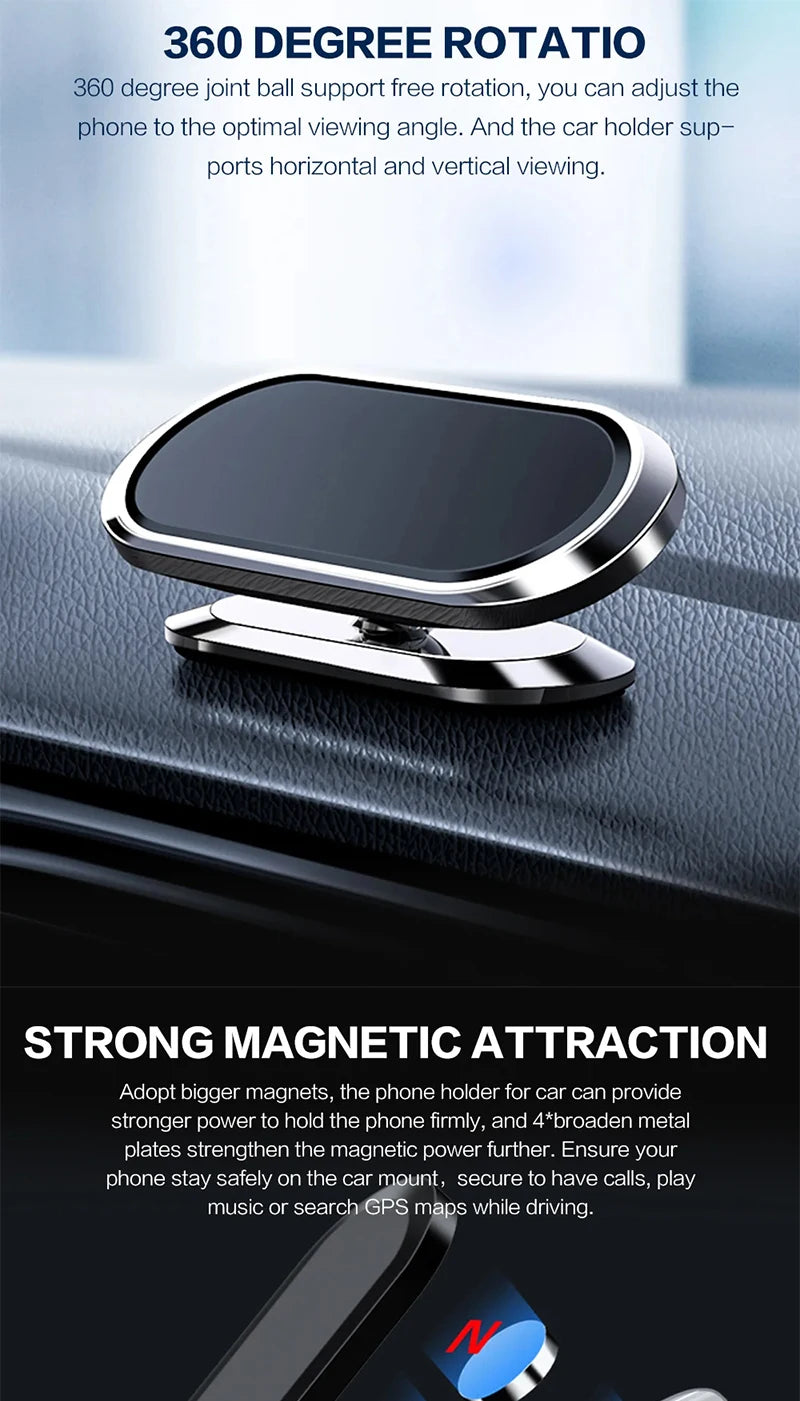 360° Magnetic Car Phone Holder Magnet Smartphone Mobile Stand Cell GPS Support For iPhone 13 12 XR Xiaomi Mi Huawei Samsung LG