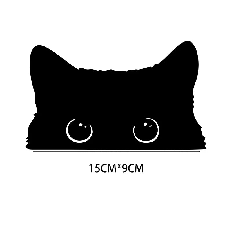 1 piece Hot  Car Sticker Accessories Poor Cat Is Stealing with Big Eyes Watch Vinyl Car Styling Cover Waterproof  PVC