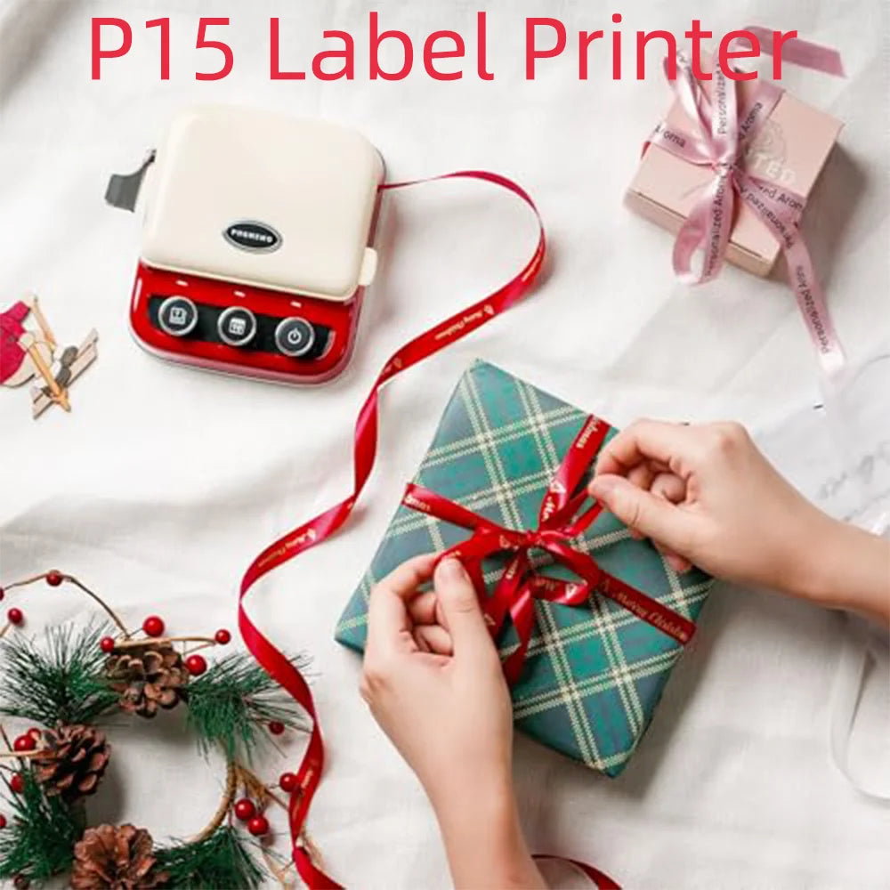 Phomemo P15 Label Printer Gift Label Printer Ribbon Label Printer Bluetooth-enabled Printing Rechargeable for Name Tag