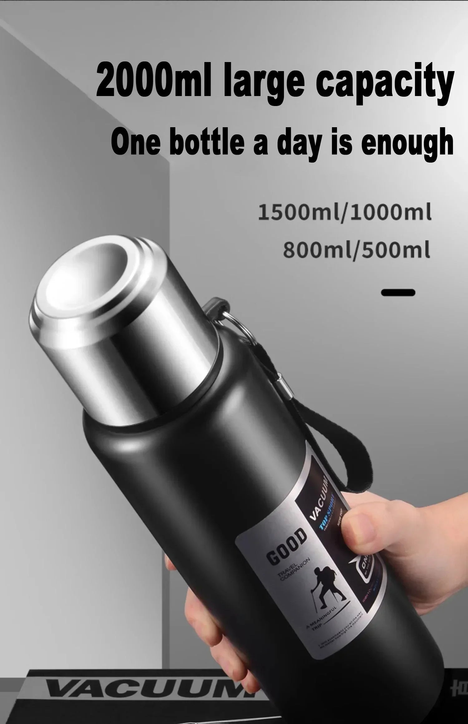Large Capacity Stainless Steel Insulated Tumbler Cold Heat Retention Travel Thermal Mug Flask For Coffee Tea Water Outdoor Daily