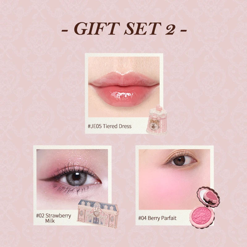Flower Know Sweetie Bear Makeup Set Shimmer Matte Blush Lipstick Kit