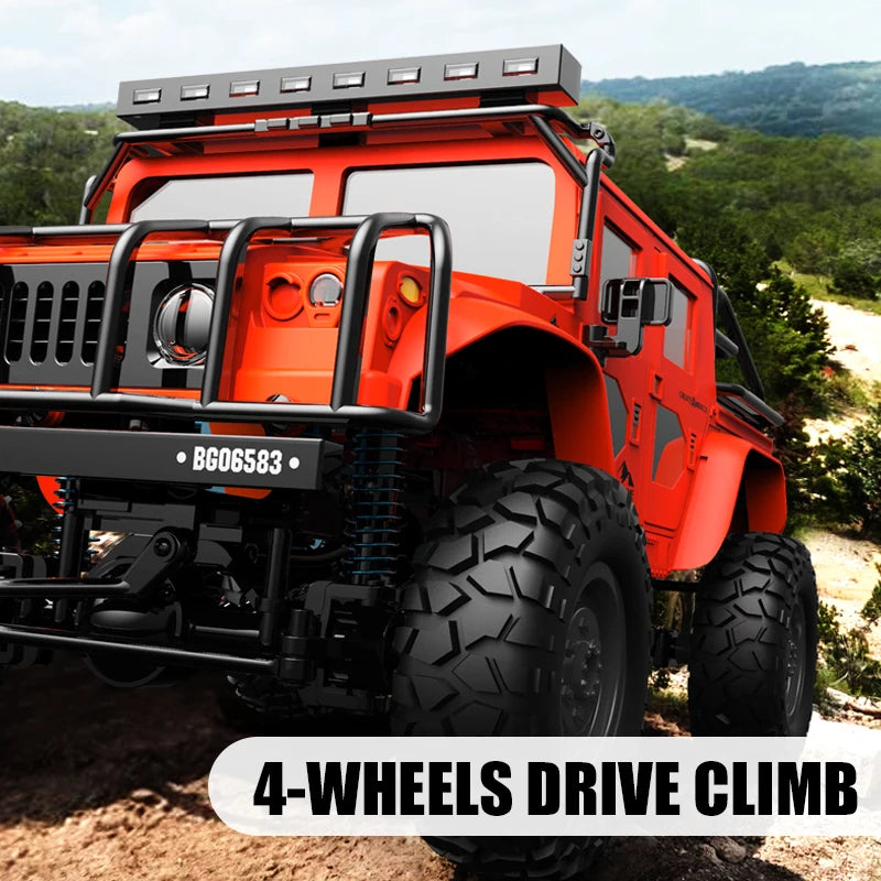 JJRC Q121 RC CAR 4WD Mountaineering Off-Road High Speed Vehicle 1:12 Size RC Car Simulation Hummer Truck Model Children's Toys