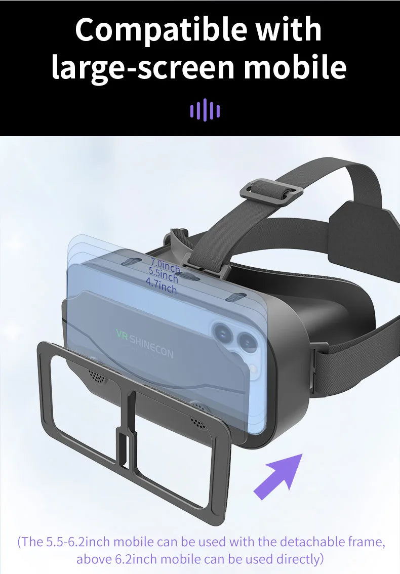 VR Glasses 3D Virtual Reality Smart Phone Mobile Smartphones 7 Inch Headset Helmet Game Wirth Real Viar Goggles Lenses Devices