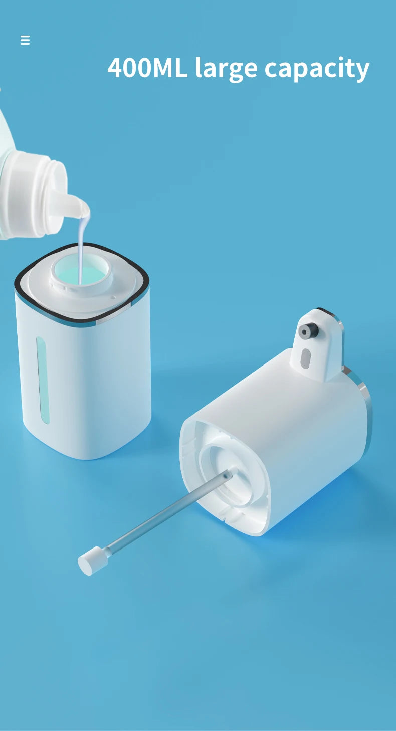400ML Large Capacity Light Display 4-Levels Adjustable Foam/Liquid Modes Touchless Electric Automatic Smart Sense Soap Dispenser