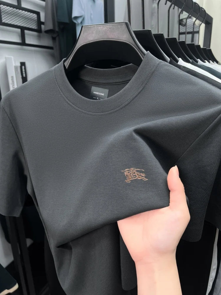 Luxury brand breathable cotton short sleeved exquisite Paul Pony embroidered T-shirt summer comfort casual round neck men's wear