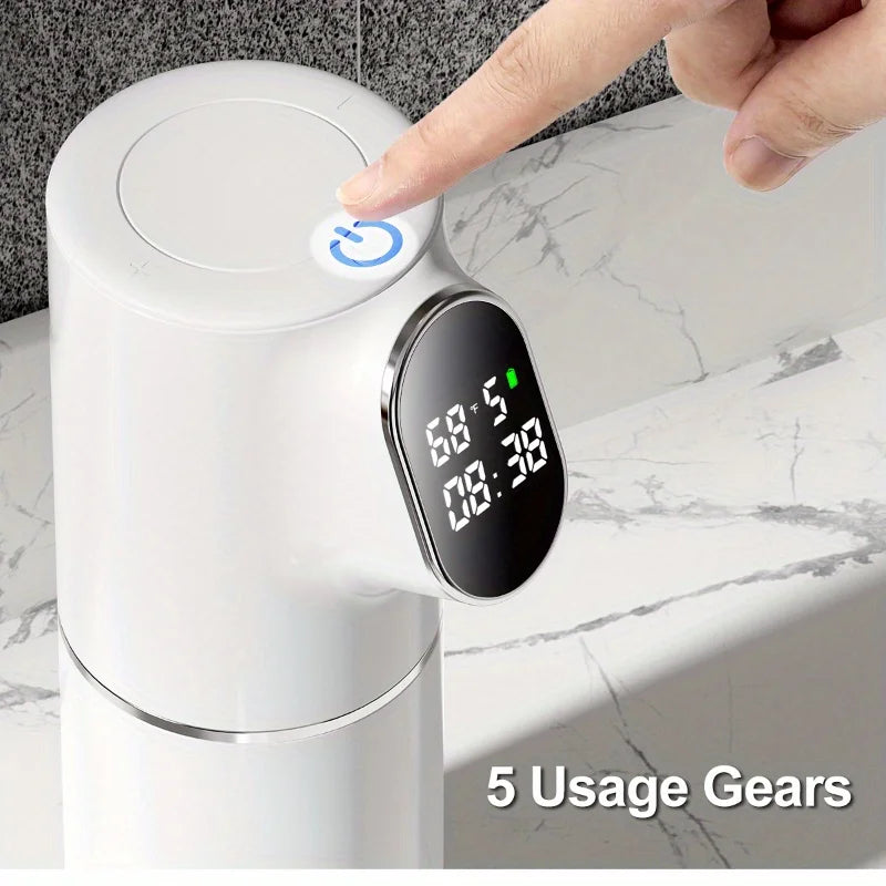Automatic Foam Soap Dispenser with LED Display - 2-in-1 USB Charging Wall & Desktop Use Dispenser Sabao Automatico
