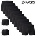 4/10 Piece Men's Four Season Black Fashionable Casual Basic Versatile Underwear Boxer Shorts Plus Size Youth Sports Base Shorts