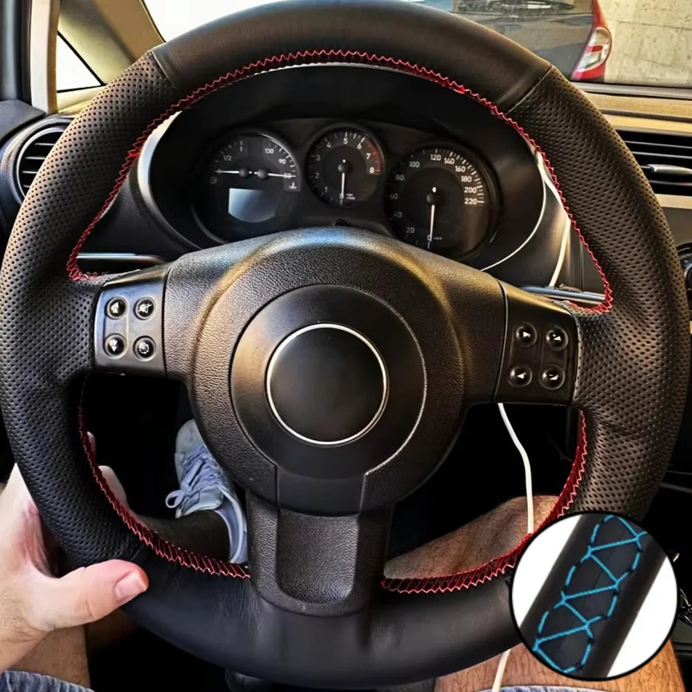 Hand Sewing Perforated Non-slip Microfiber Leather 2006-2008 Ibiza (6L) 2007 Steering Wheel Cover For Seat Leon (Mk2)