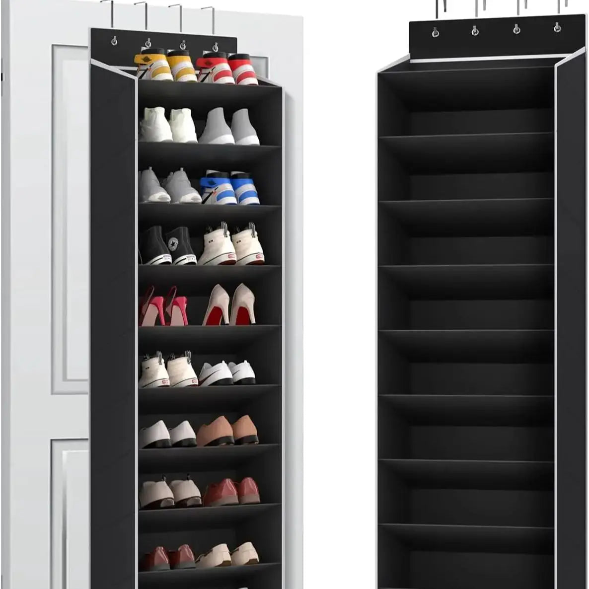 10 Tiers Large Over the Door Shoe Organizer Hanging Shoe Rack with Deep Pockets for Storage Door Storage Solution