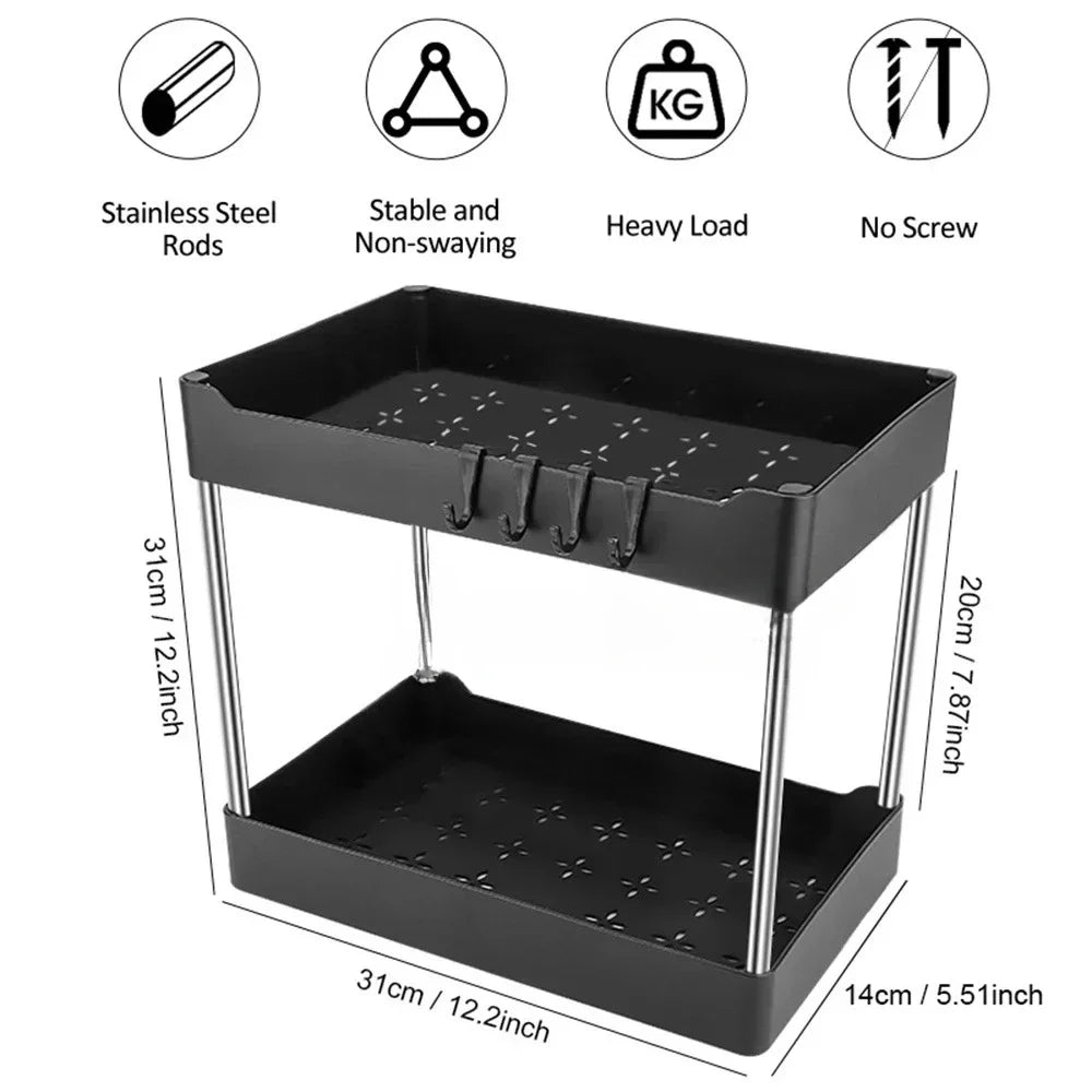 Organizador Bajo Mesada 2 Niveles - Baño y Cocina