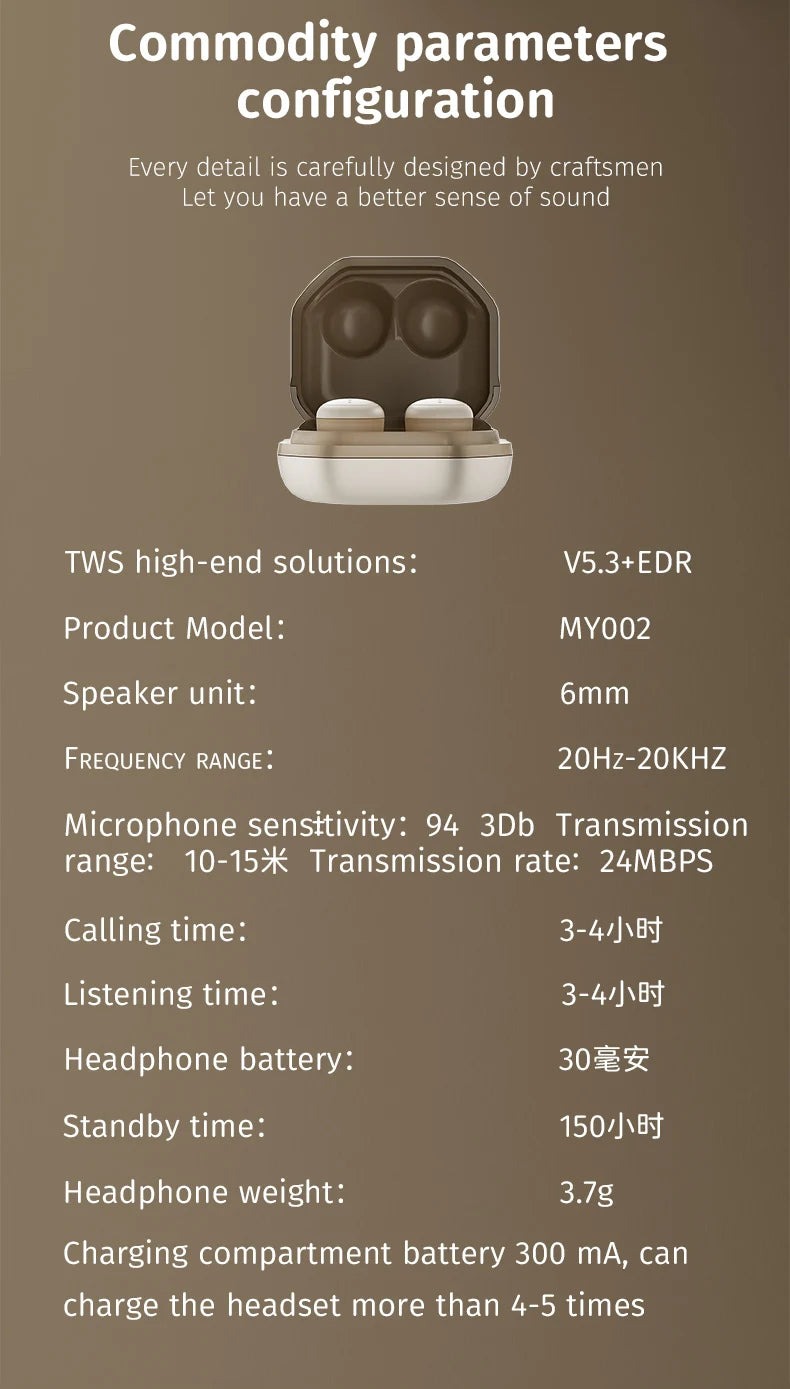 Wireless Bluetooth Earphone Noise Cancelling Earbuds Headphone Headset Blutooth Phone Cellphone in Ear Buds Mini TWS Blootooth