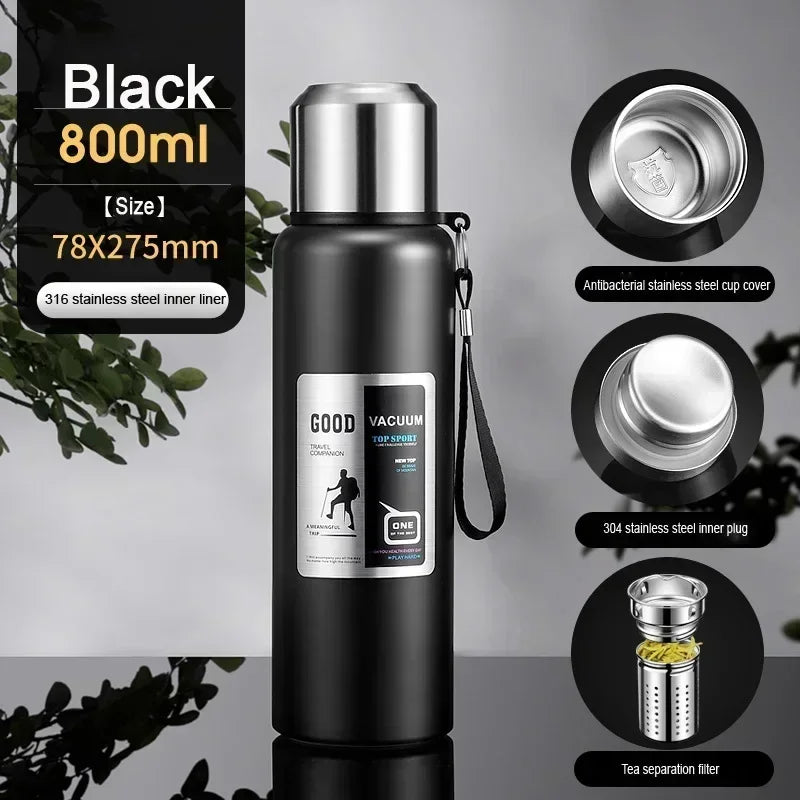Large Capacity Stainless Steel Insulated Tumbler Cold Heat Retention Travel Thermal Mug Flask For Coffee Tea Water Outdoor Daily