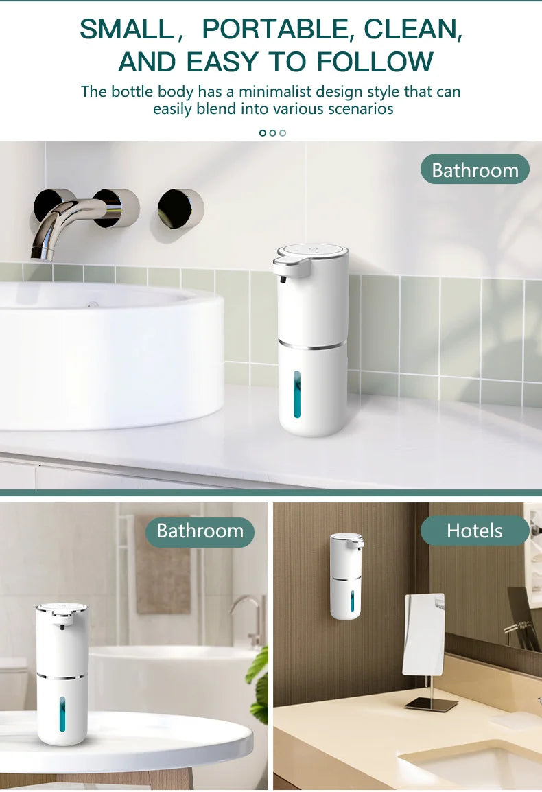 Automatic Soap Dispenser Touchless Foaming Soap Dispenser 380ml USB Rechargeable Electric 4 Level Adjustable Foam Soap Dispenser
