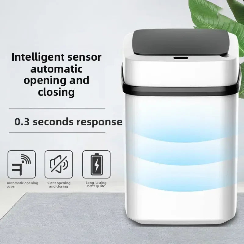 13L Smart Sensor Trash Can Waterproof Automatic Touchless Waste Bin Garbage Dustbin For Kitchen Bathroom Living Room Office