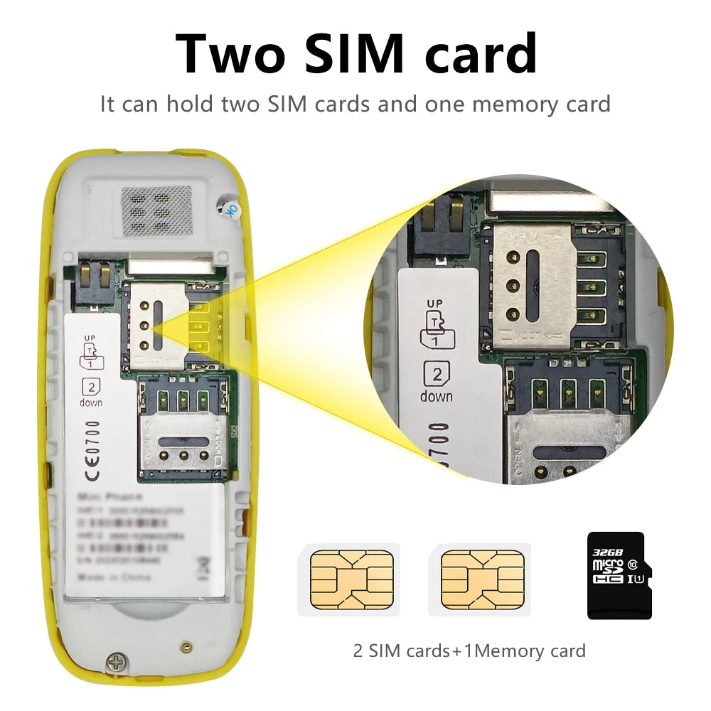 SERVO BM10 Mini Feature Phone Dual SIM Dual Standby Voice Dialing Low Radiation Mp3 Player With Earhook Pocket Cellular Phone