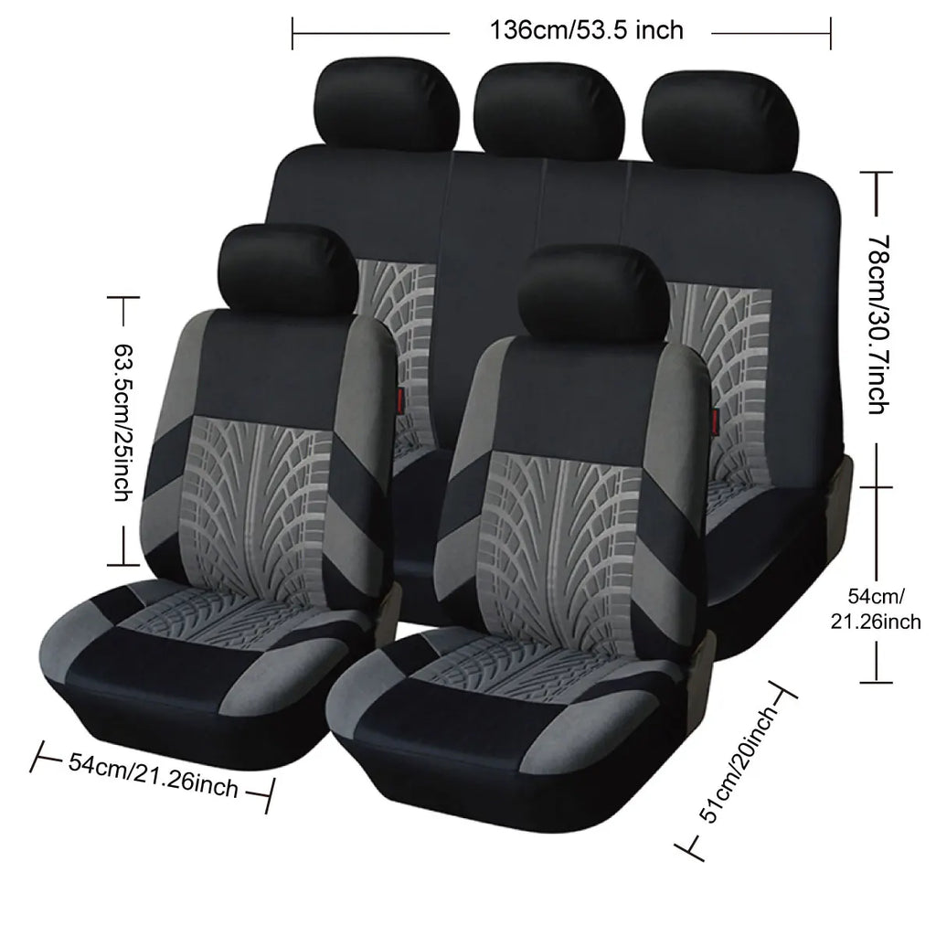 Customized Four Seasons Universal Polyester Full Set Car Seat Covers