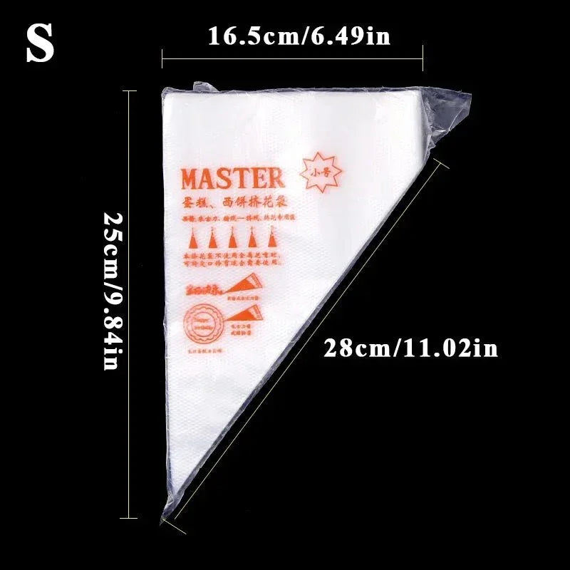 New Disposable Cream Pastry Bags Cake Piping Bag Decorating Tool Cupcake Piping Kitchen Baking Accessories 200 /100/50/20Pcs