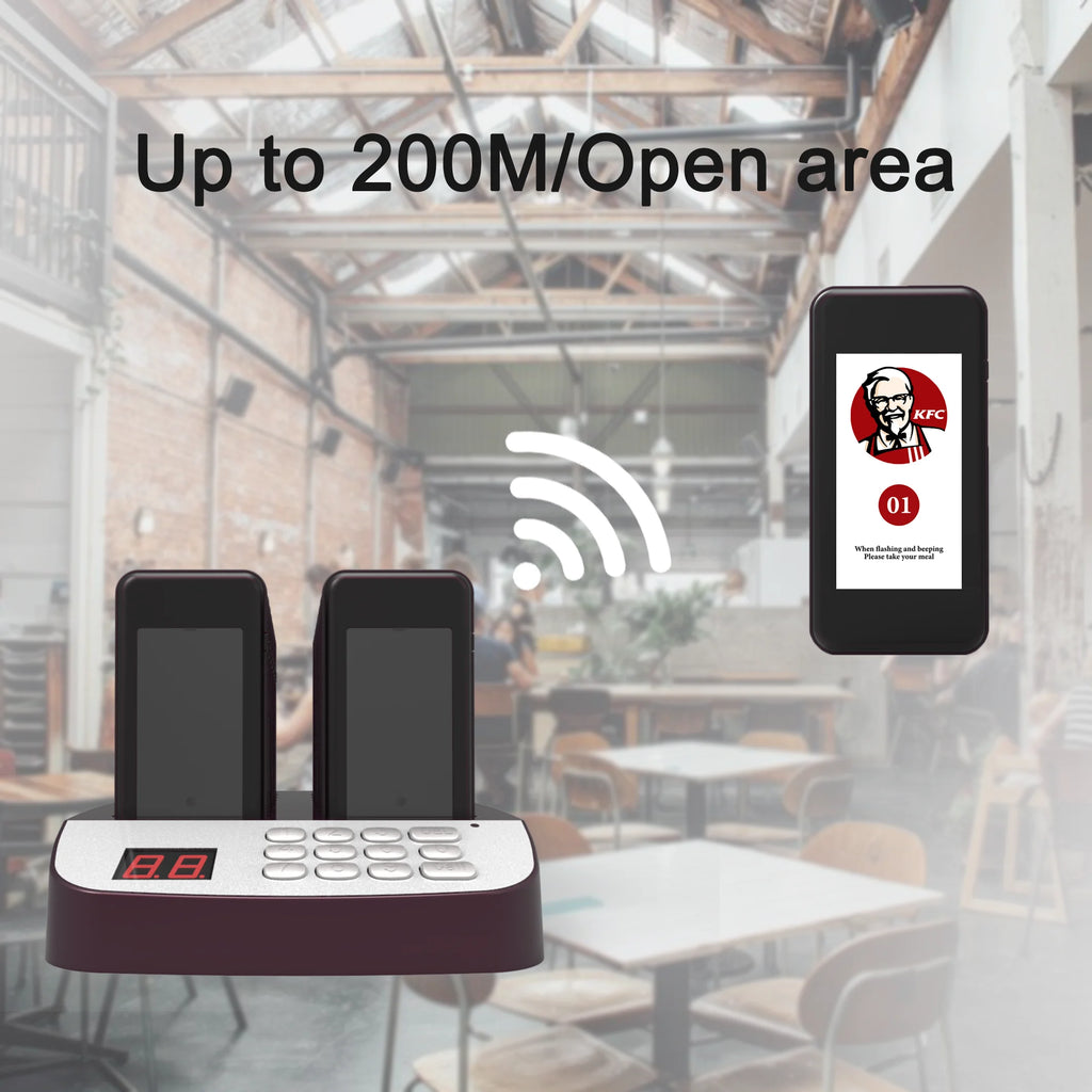 Restaurant call pager system 16 coaster buzzer wireless call free custom 20 paegrs waterproof food Cafe