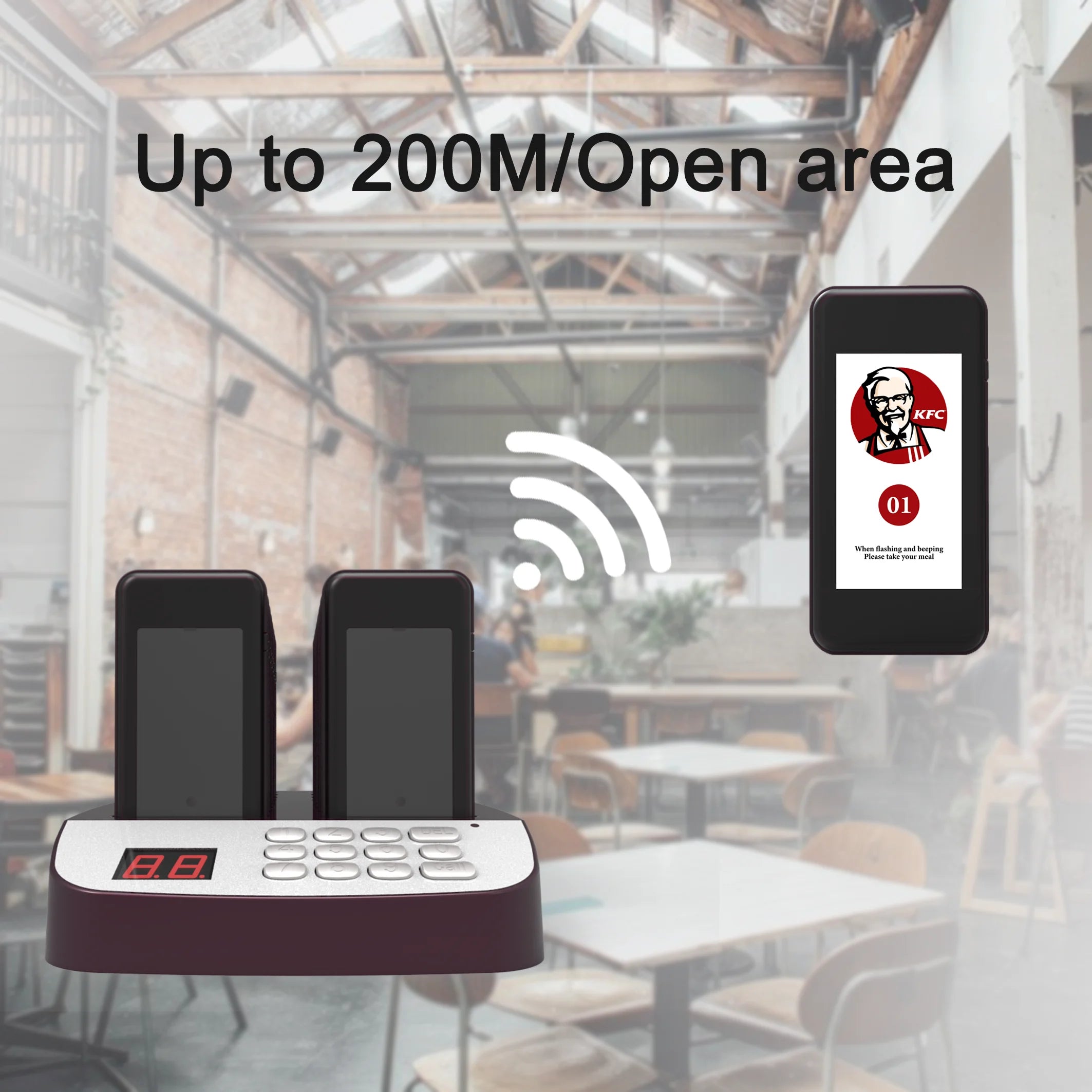 Restaurant call pager system 16 coaster buzzer wireless call free custom 20 paegrs waterproof food Cafe