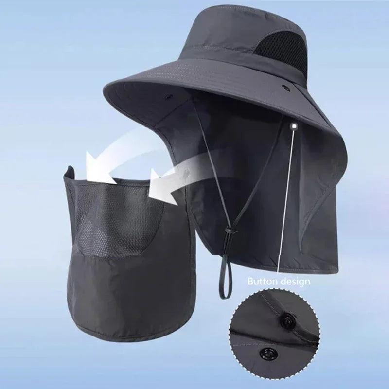 Sombrero con Cubre Nuca UV - Ideal para Pesca y Trekking