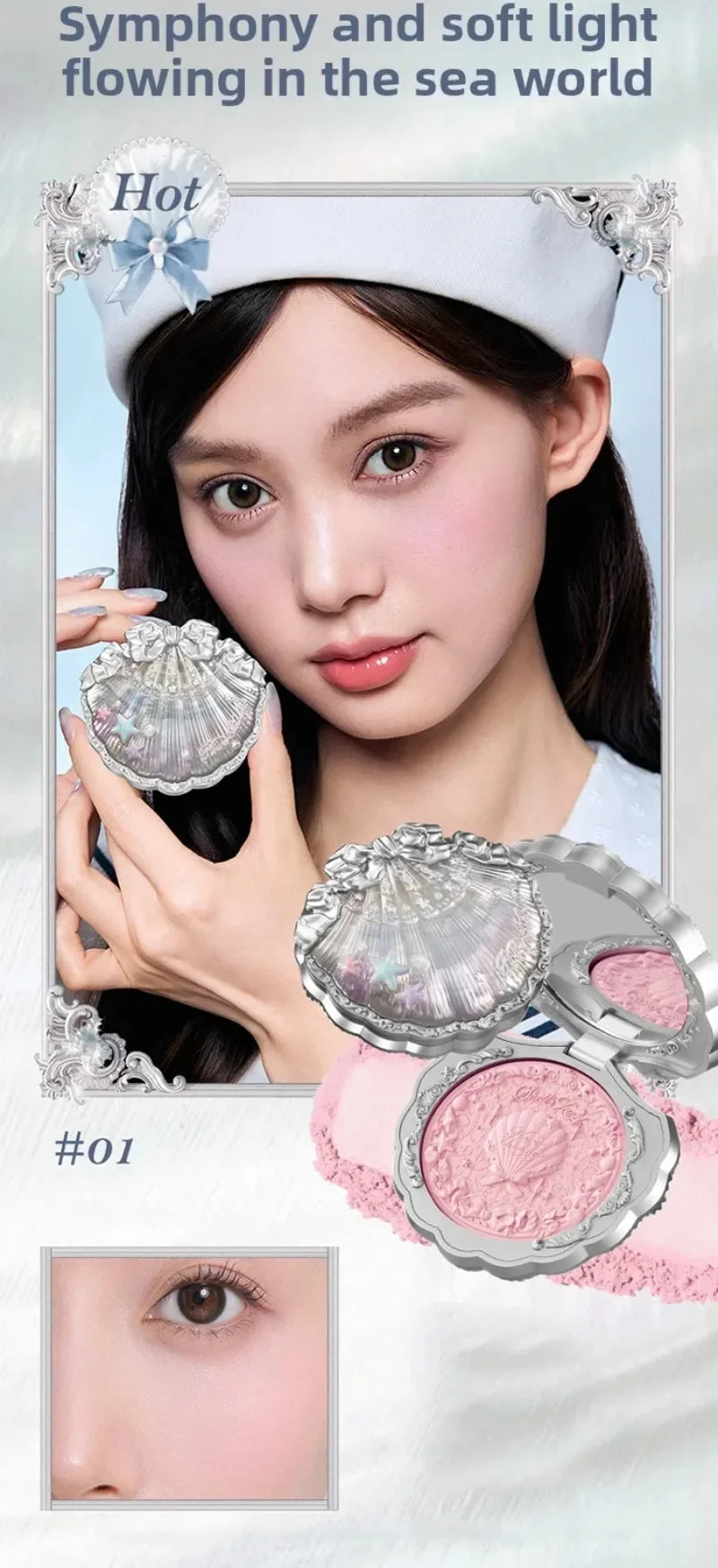 Flower knows bunny Collection Makeup Set Eyeshadow Palette Blush Lip Gloss Makeup Bag Matte Glow Shimmer Eye Shadow Kit
