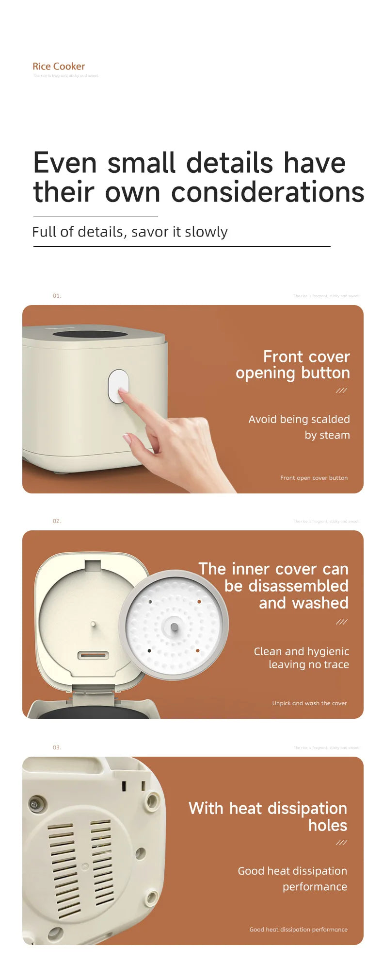 2.5L Mini Electric Rice Cooker UK Plug Non-Stick Golden Inner Pot Multifunctional Porridge Cake Soup Cooking Pot With Complete A