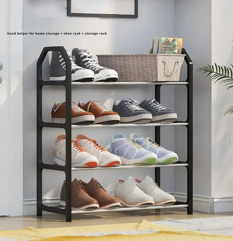 4 Floor Creative Shoe Rack Assembly Storage Cabinet Door Entryway Organizer for Shoes and Home Items
