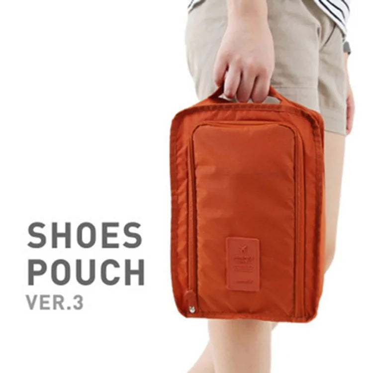 Portable Shoe Bags Travel Holds Multifunction Folding Storage Handbag High Capacity Mini Solid Color Shoe Pouch Organizer